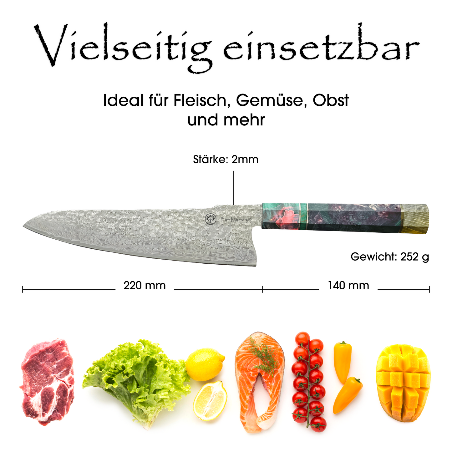 Chefmesser ''Lugano'' 22cm - Pure Mastery®