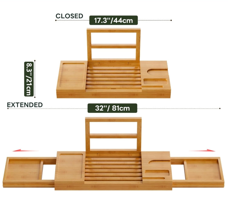 Pure Moments® Luxus Bambus Badewannen-Tablett – Wellness trifft auf Stil